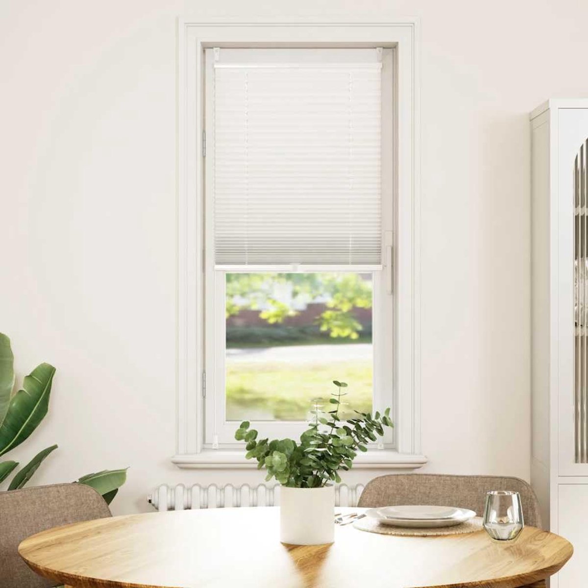 Plissé gordijn - Zonwering privacy - Raam decoratie - Borenloos monteren - 40 x 100 cm - W