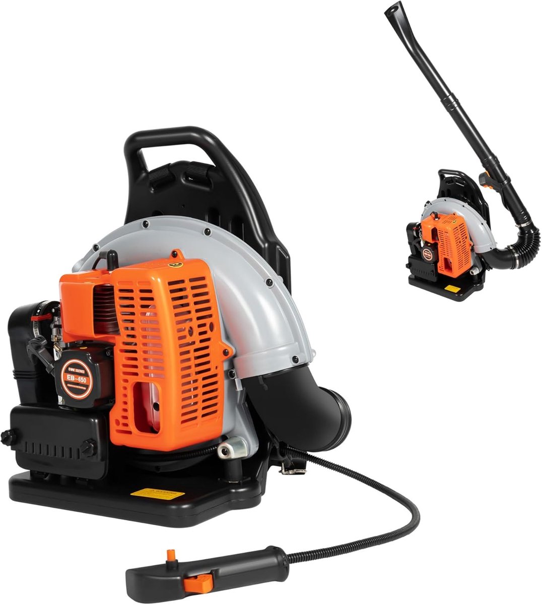 Benzine Bladblazer - Rugblazer Krachtig - Grote Oppervlakken Reinigen - 63cc 2.7kW Motor - 1.8L Tank - Zwart Grijs Oranje