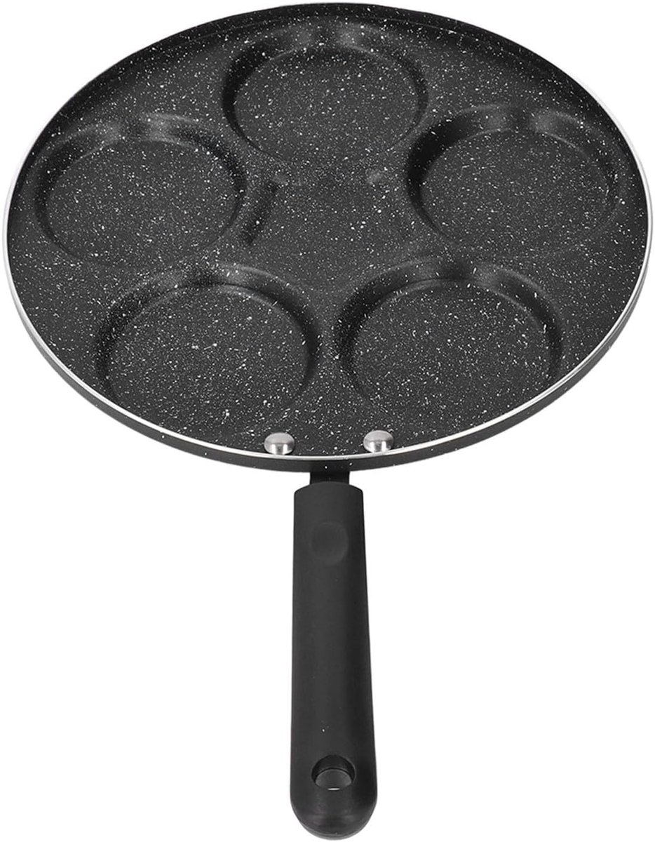 Mini Ei Pan Koekenpan Omelet Ontbijt Maken Geavanceerde Antiaanbaklaag 17.5cm Handvat Zwart