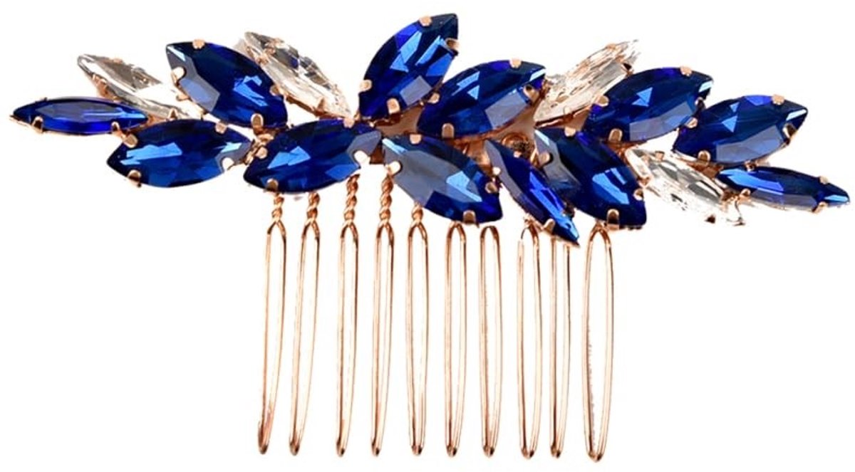Dailygoods- Haarkam Bruid - Haarsieraad Elegant - Zijkam Bruid - Haaraccessoire Bruidsmeisjes - Kristaldecoratie - Afmetingen 9 x 5 x 1 cm