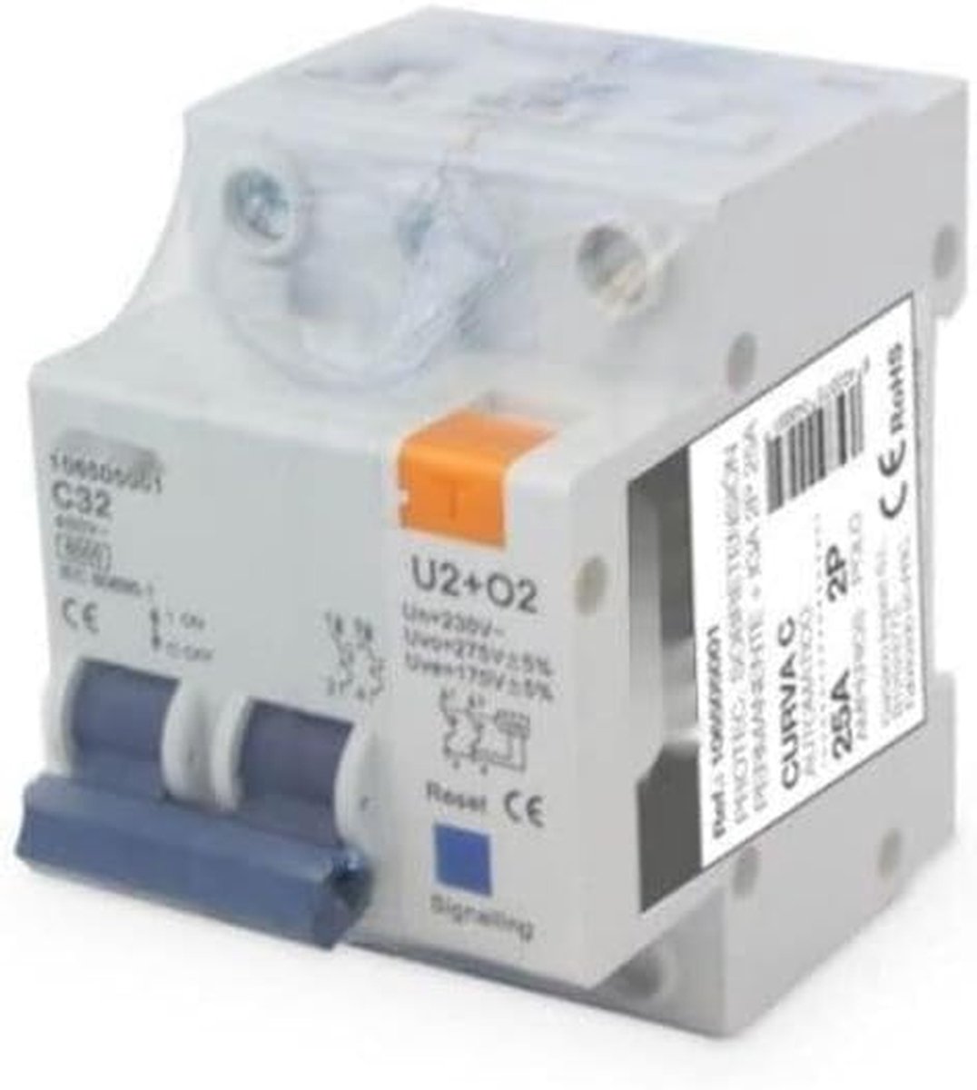 Aardlekschakelaar - Stroomonderbreker - Elektrische veiligheid - Hoge kortsluitbeveiliging - 25A 0.03A - Wit