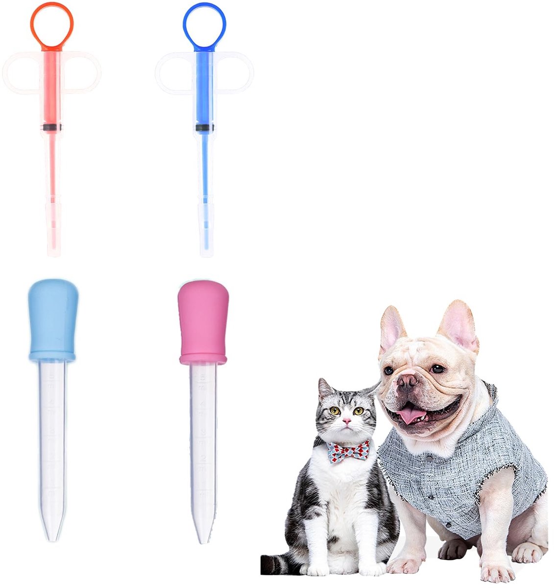 Dailygoods- Medicijnen Toedienaar Ergonomisch - Honden/Katten Pillen - Draagbaar - Lichtgewicht - Nauwkeurige Toediening - Kunststof/Siliconen - Medicijndispenser
