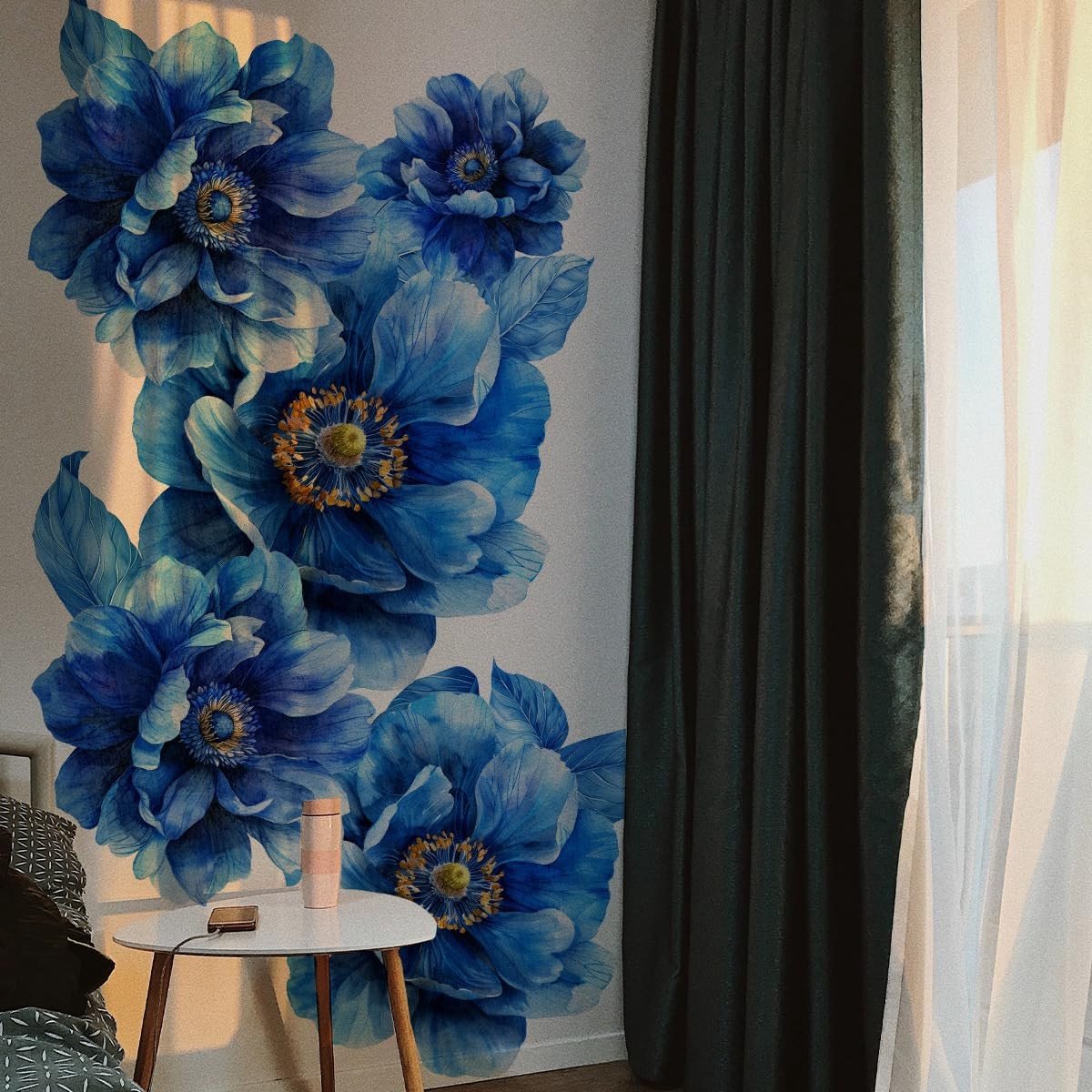 Dailygoods- Muursticker Grote Pioen Bloem - 3D Wanddecoratie - Bloemen Muurstickers - Decoratie Slaapkamer - Zelfklevend Vinyl - Verwijderbaar