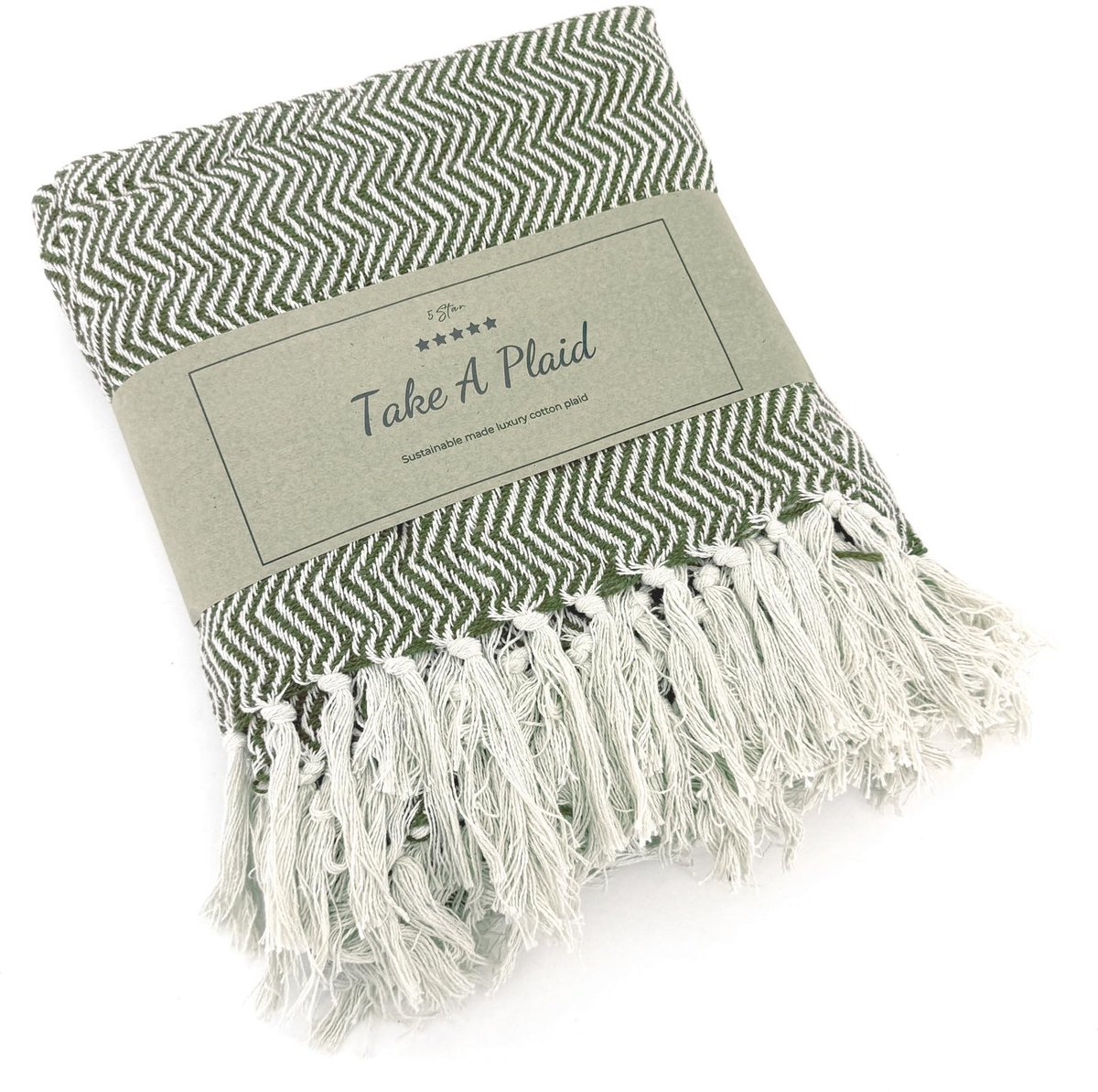 Dailygoods - Gebreide Knuffeldeken met Franjes - Boho Woondeken van 100% Katoen, 180 x 130 cm