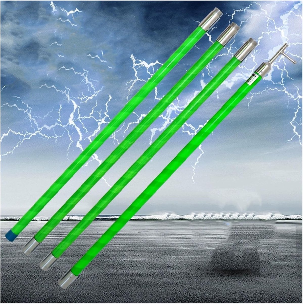 Geïsoleerde trekstang - Veiligheidshaak - Hoogspanning werkzaamheden - Lichtgewicht ontwerp - 2 meter - Groen
