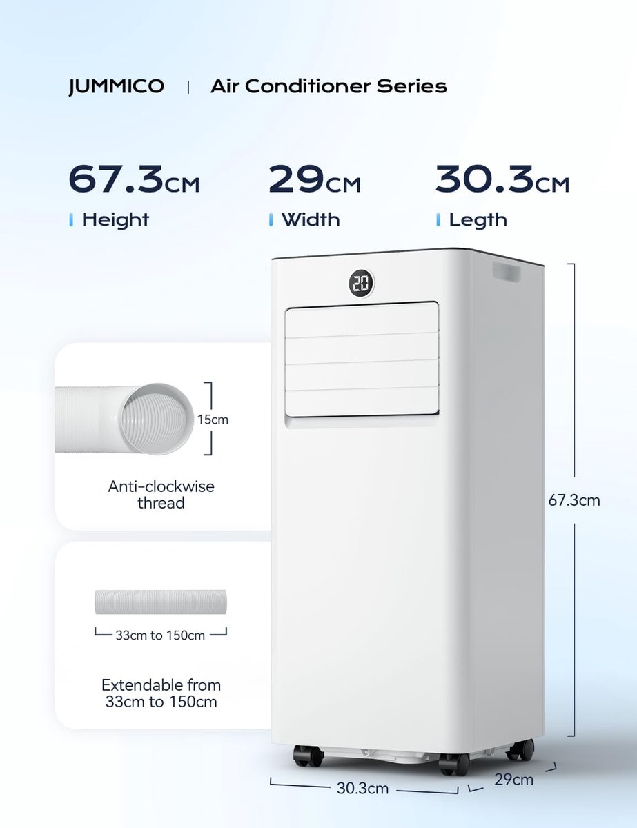Mobiele Airco - Koeler Ventilator - Ruimte Koelen - Stil 4-in-1 Apparaat - Tot 28 m² - Wit thumbnail 4