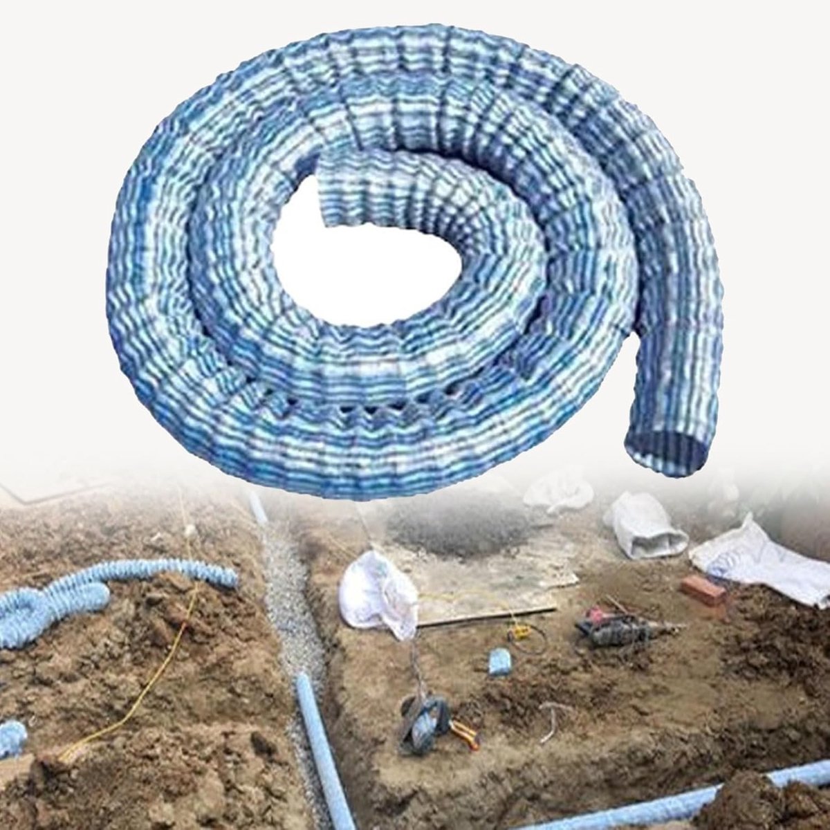 Tuinafvoerbuis - Drainageslang - Waterbeheer - Flexibel en gegolfd - 8 meter - Zwart