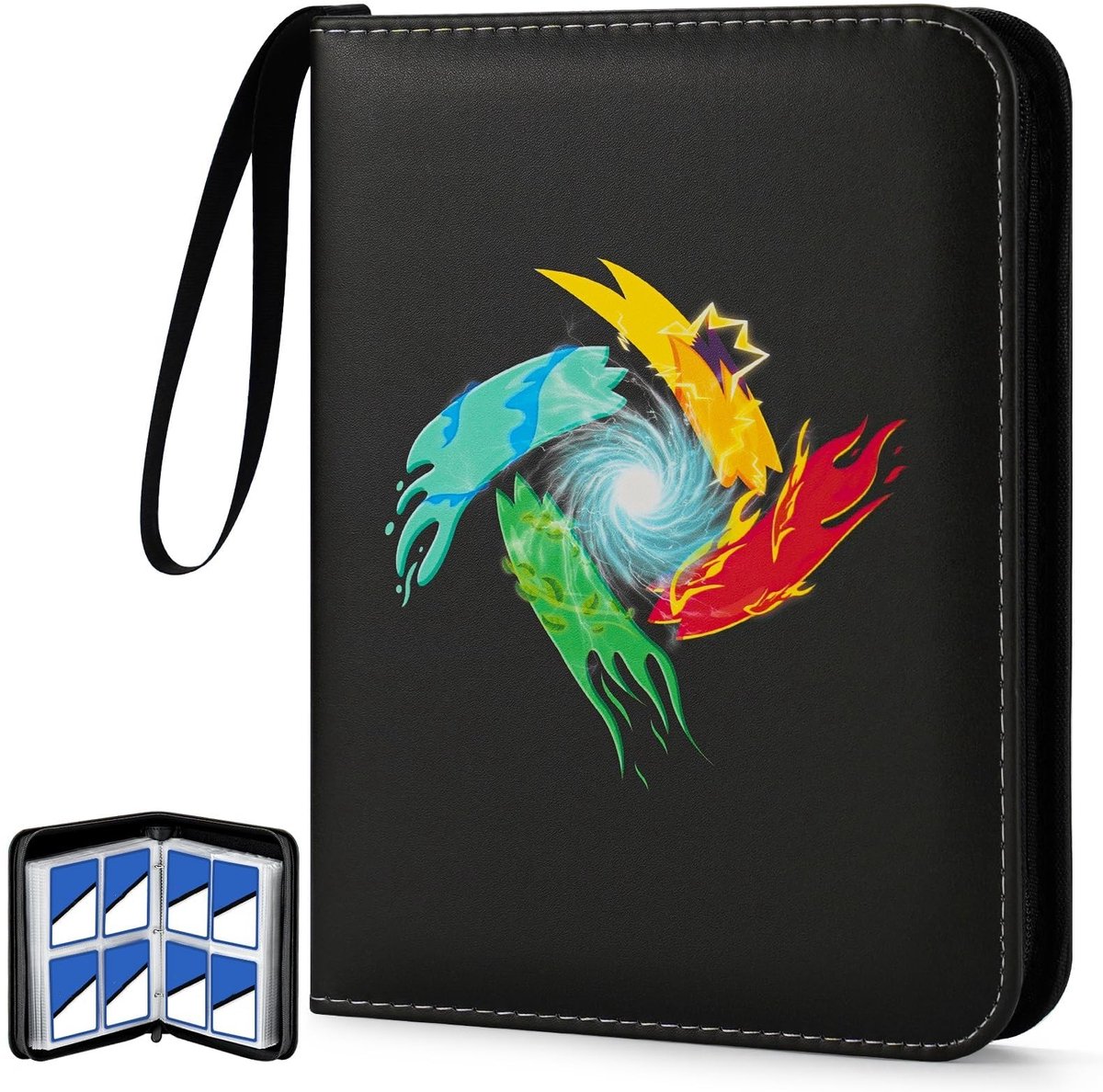 Dailygoods- Pokémonkaartenmap 55 pagina's - Dubbelzijdig - Waterdicht PU/EVA - 440 kaarten - Ritssluiting - Uniek schattig design - Kaartenalbum