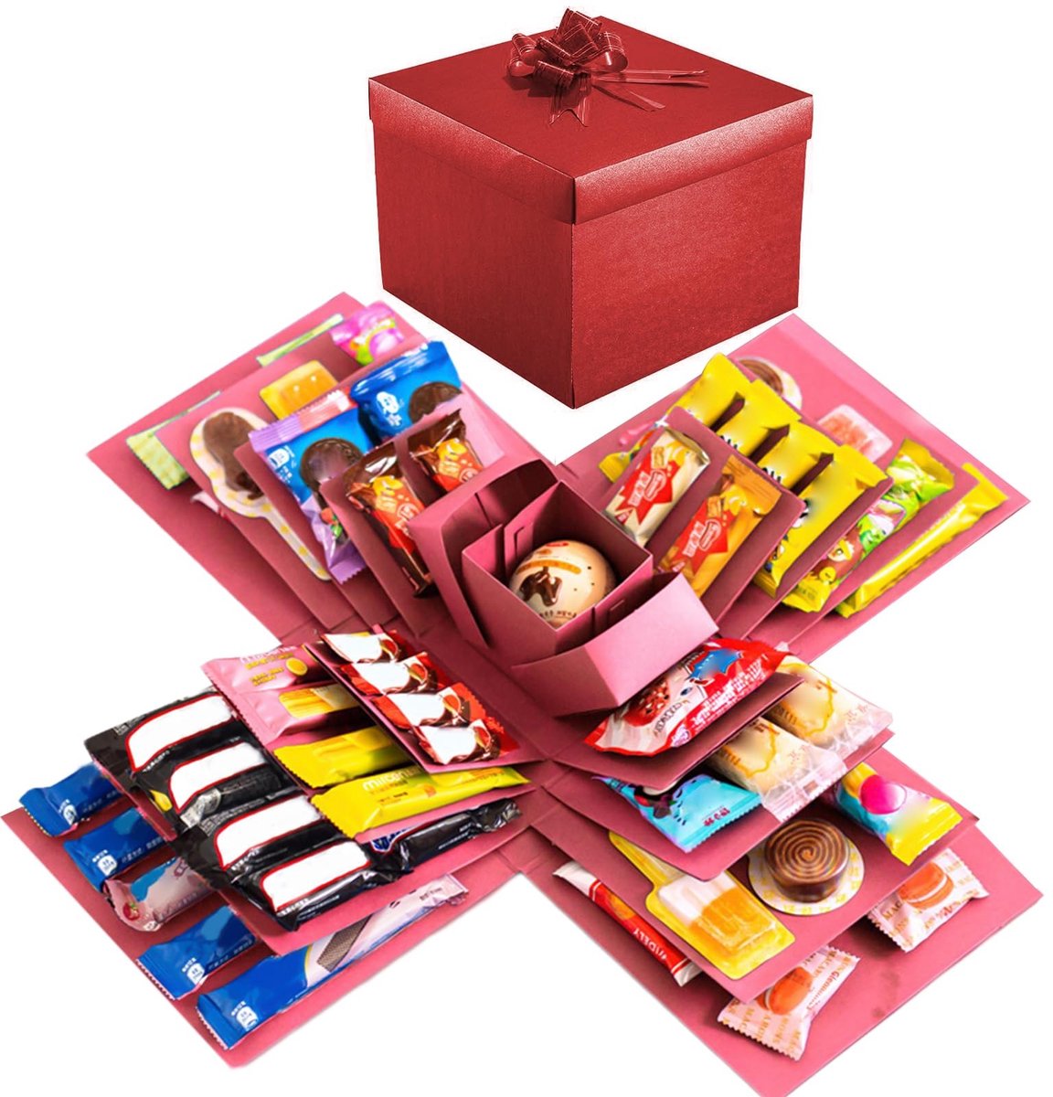 Dailygoods- Explosiedoos 5-laags - Creatieve Cadeaudoos - Scrapbooking Doos - Fotoalbum - Geschenkdoos voor Verjaardag/Jubileum - Cadeaubox