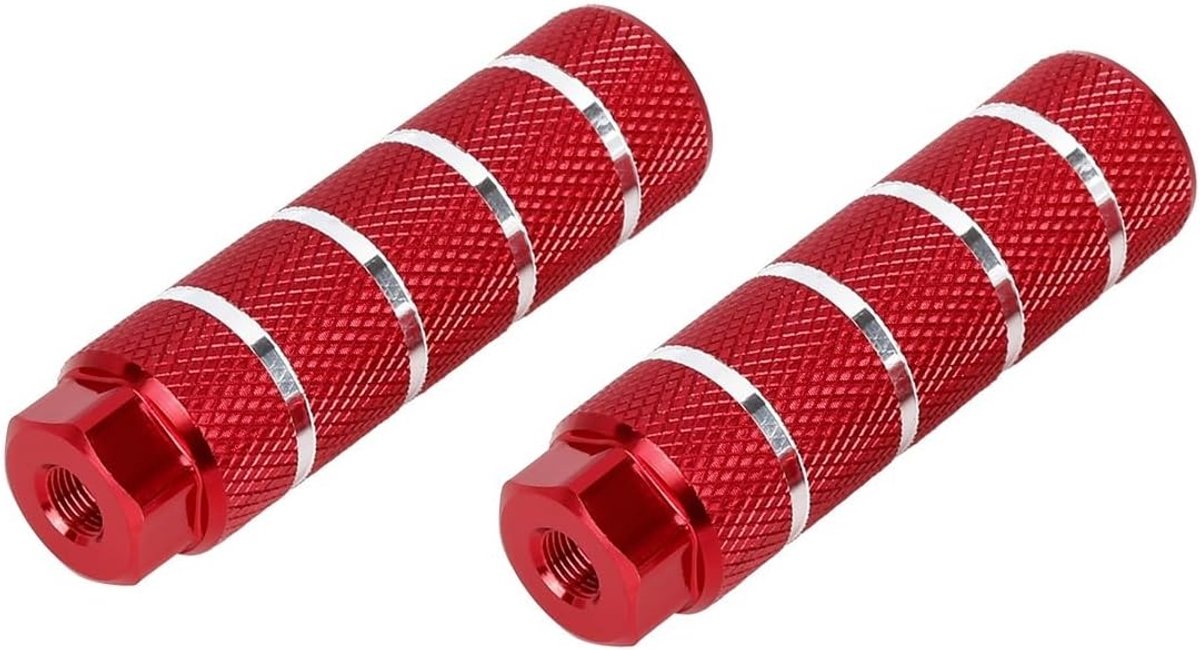 Fiets Voetsteunen - Fietspennen - Extra Comfort - Antislip Groeven - 2 stuks - Rood