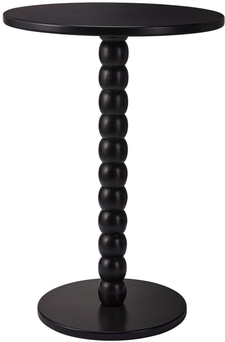 Excellent houseware bijzettafel liva - zwart - rond - H50 x D35 cm - hout - koffietafel