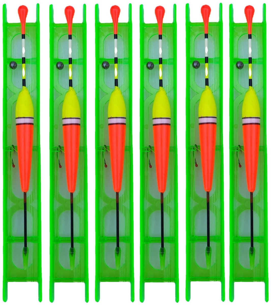 Dailygoods- Hengeldrijvers 15-delige set - Drijvende Visspoelen - Fluorescerende Boeien - Waterdicht - Kunststof - Inclusief 6 x Boei - Vissersbenodigdheden