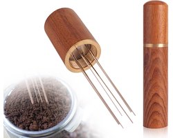 Dailygoods- Tamperstation met zes stalen naalden - Koffie Dispenser - Koffiestamper - Roestvrij Staal - Duurzaam - Hoogwaardige materialen - Koffiedispenser