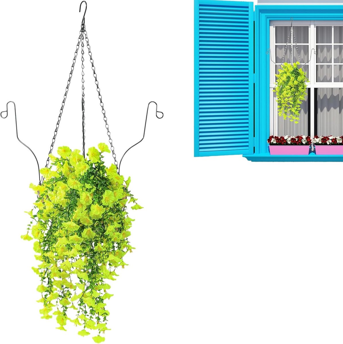 Kunstmatige Hangende Bloemen - Kunstplantenmand Nepbloemen - Decoratie Binnen Buiten - Sei