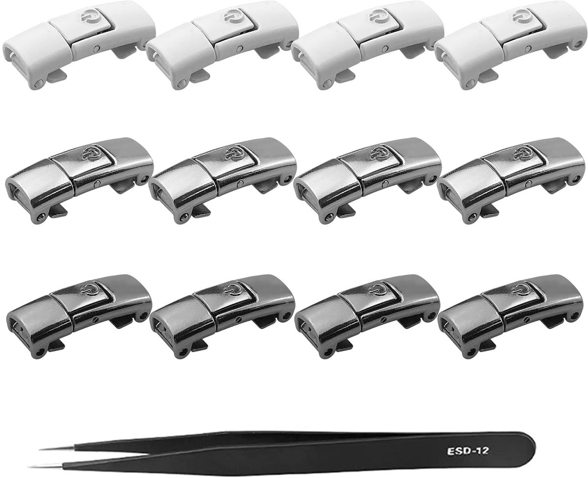 Dailygoods- Schoenveters Magnetisch - No-Tie Veters - Quick Release Clips - 6 Paar - Geschikt voor Sneakers/Laarzen - Hoogwaardig Metaal - Schoenclips