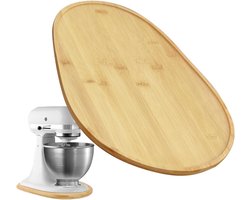 Keukenmengschuiver - Glijmat Mixer - Apparaat Verplaatsen - Bamboe Look - 5-8 Liter - Houtkleur