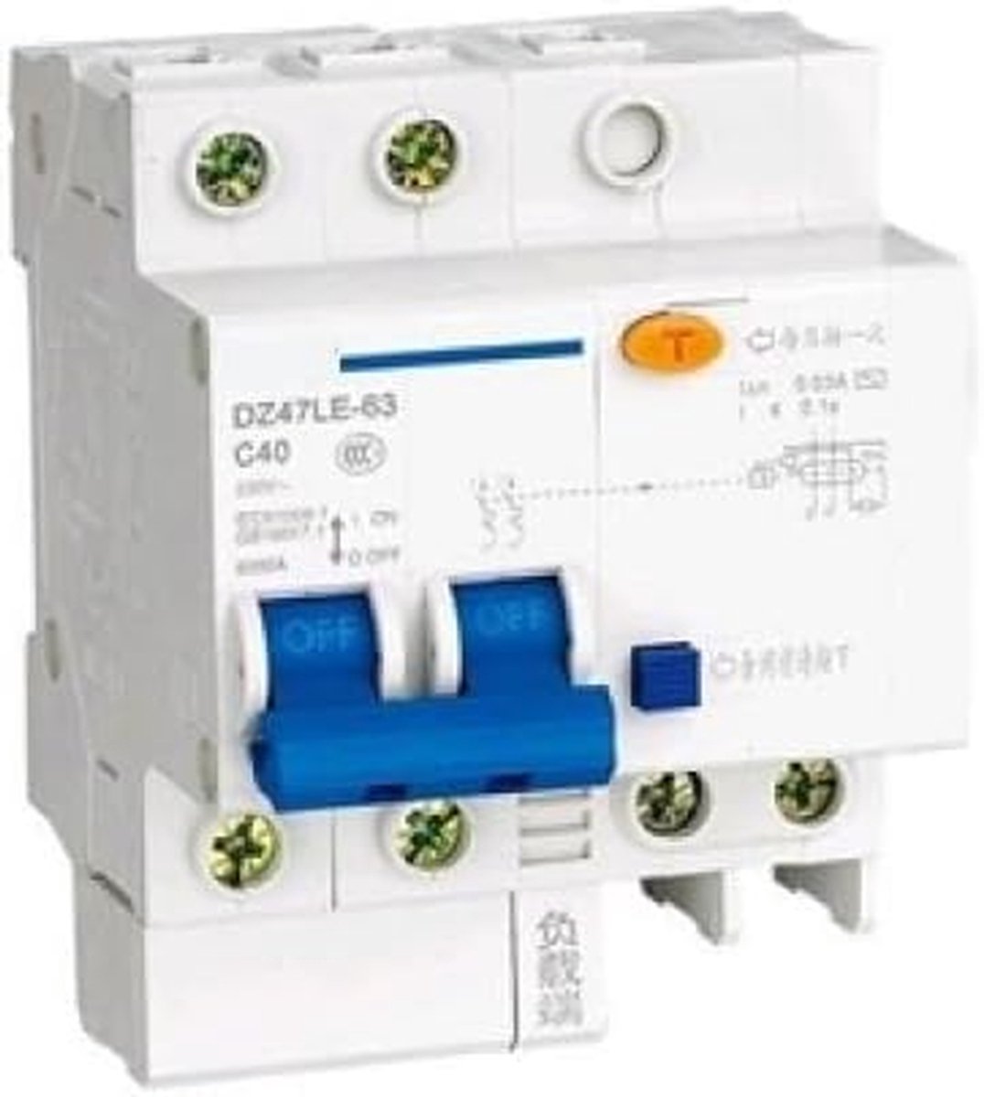 Aardlekbeveiliging - Stroomonderbreker - Elektrische Veiligheid - Magnetische Schakelaar - 2P 20A - Grijs