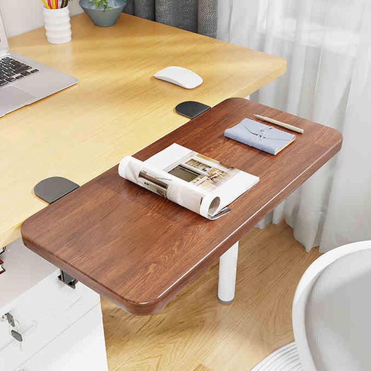 Bureauverlenger - Toetsenbordlade Bureau - Werkruimte Vergroten - Opvouwbaar Ontwerp - L 90 x B 25 cm - Zwart