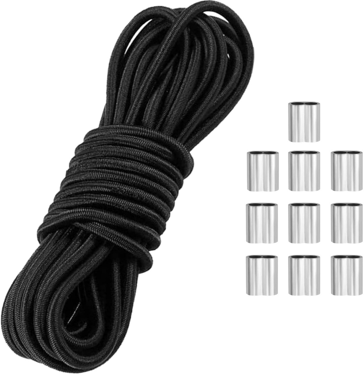 MTTproducts- Bungee-Koord 6 mm x 10 m - Rubber Koord - Elastiek - Zeiltouw - Duurzaam - UV- en Weerbestendig