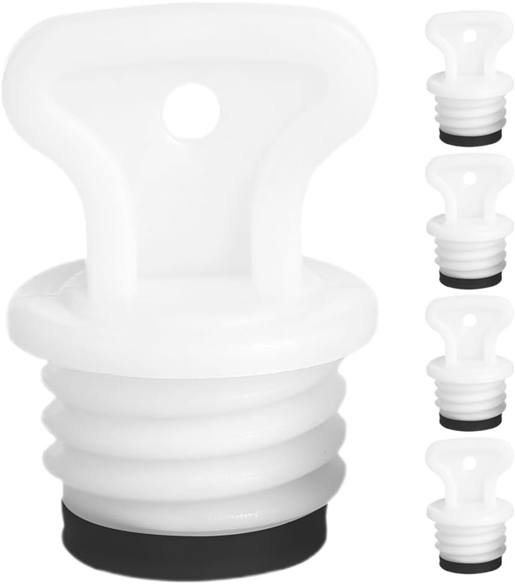 Kruikstoppers - Warmwaterzak accessoires - Lekvrije afdichting - Universele pasvorm - 5 stuks - Wit