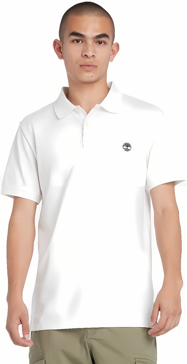 Timberland Oyster River TFO Chest Logo poloshirt met korte mouwen slim fit 0A2BS1 -XL Wit