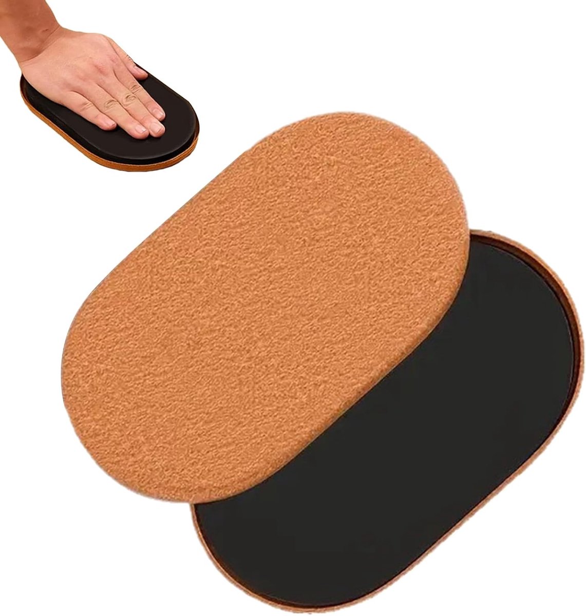Oefenschijven Glijders - Fitness Schijven - Kernkracht Opbouwen - Soepel en Stil - 24x14.5 cm - Zwart