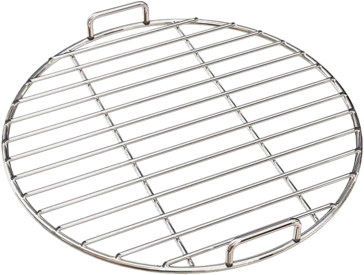 Rond Kookrooster Stoomrek Pan Koken en Grillen Verdikt Roestvrij Staal 38 cm Zilver