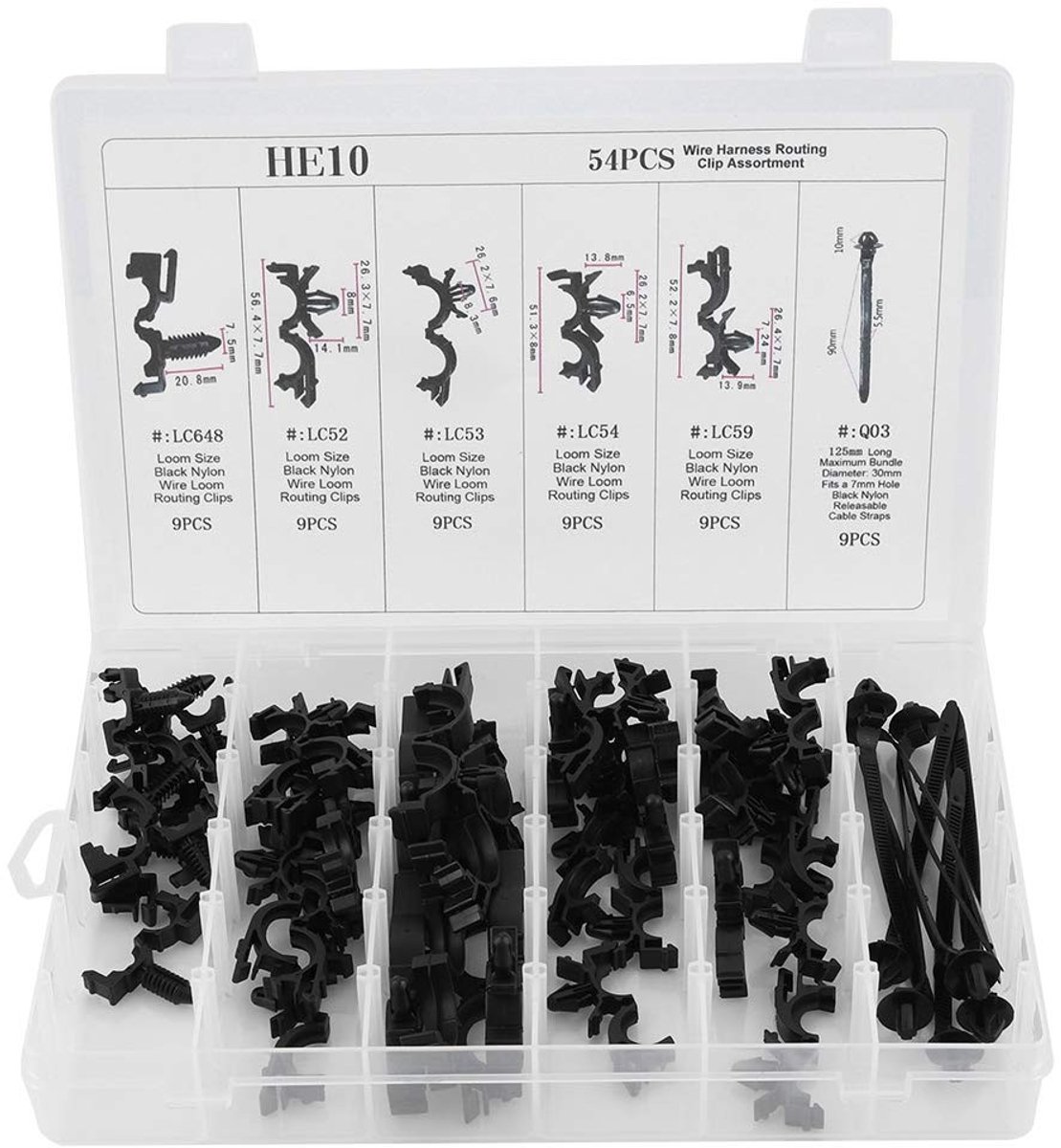 Dailygoody - Bedrading Harnas Clip - 54 stuks - Kunststof - Draad