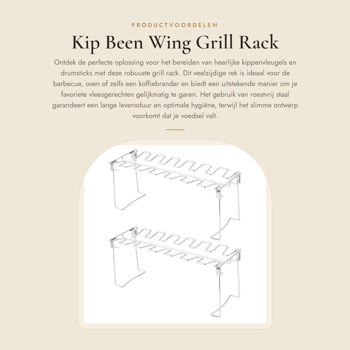 Dailygoods- Kiprack Roestvrij Staal - Opvouwbaar - Antiviscoze - Barbecue Rek - Grill Rack - Multifunctioneel Gebruik