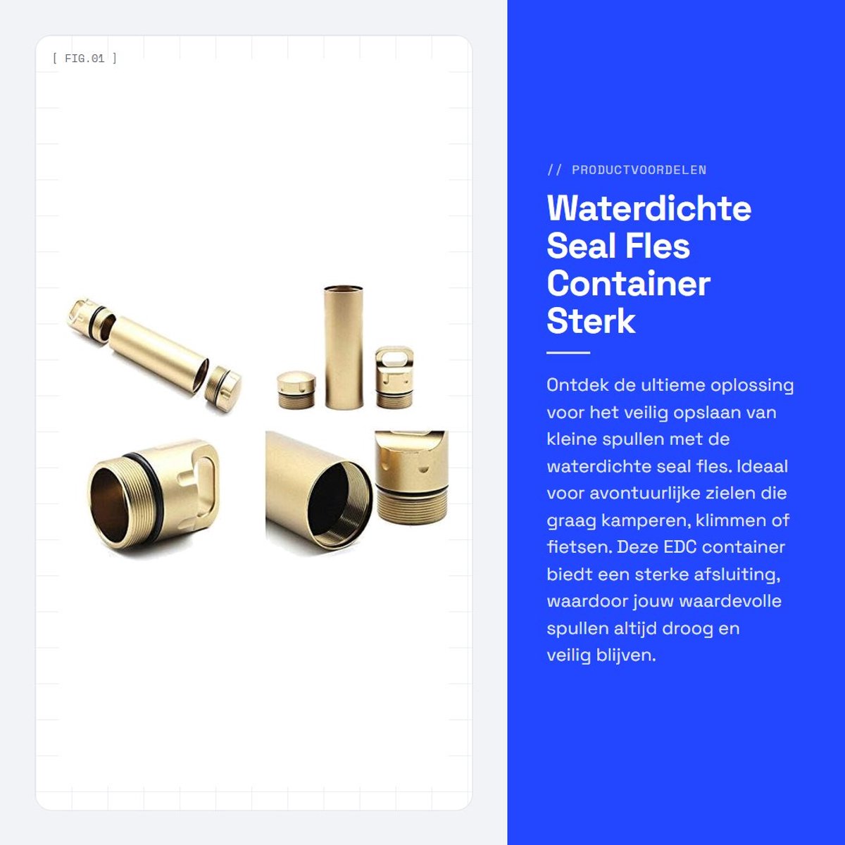 Dailygoods - Waterdichte Seal Fles - Container - Sterk verzegeld - Aluminium - Survival Tool - Geschikt voor kamperen, klimmen, fietsen
