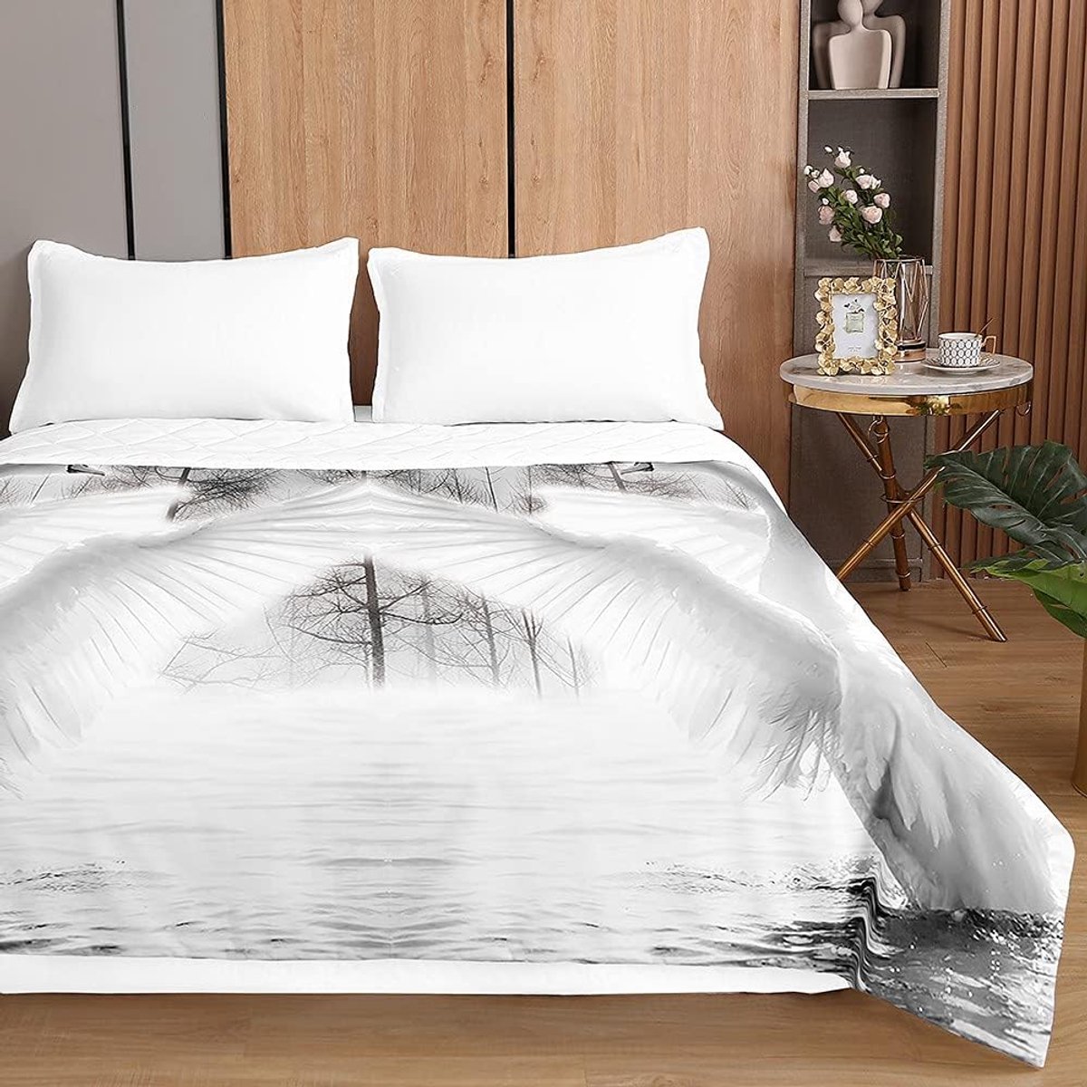 Dekbedovertrek Gewatteerd - Sprei Plaid - Slaapkamer Decoratie - Ultrasonisch Geborduurd P
