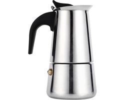 Espressomachine fornuis - Mokkakan Koffiepot - Koffie Zetten - Roestvrij Staal - 450 ml - Zilver