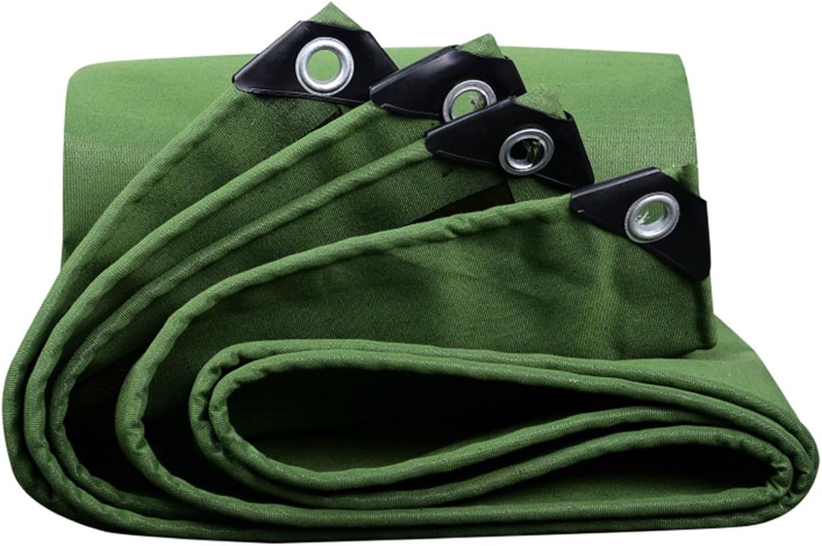Waterdicht Zeildoek - Zwaar Canvas - Buiten Beschermen - Roestvrije Tules - Diverse Maten - Groen