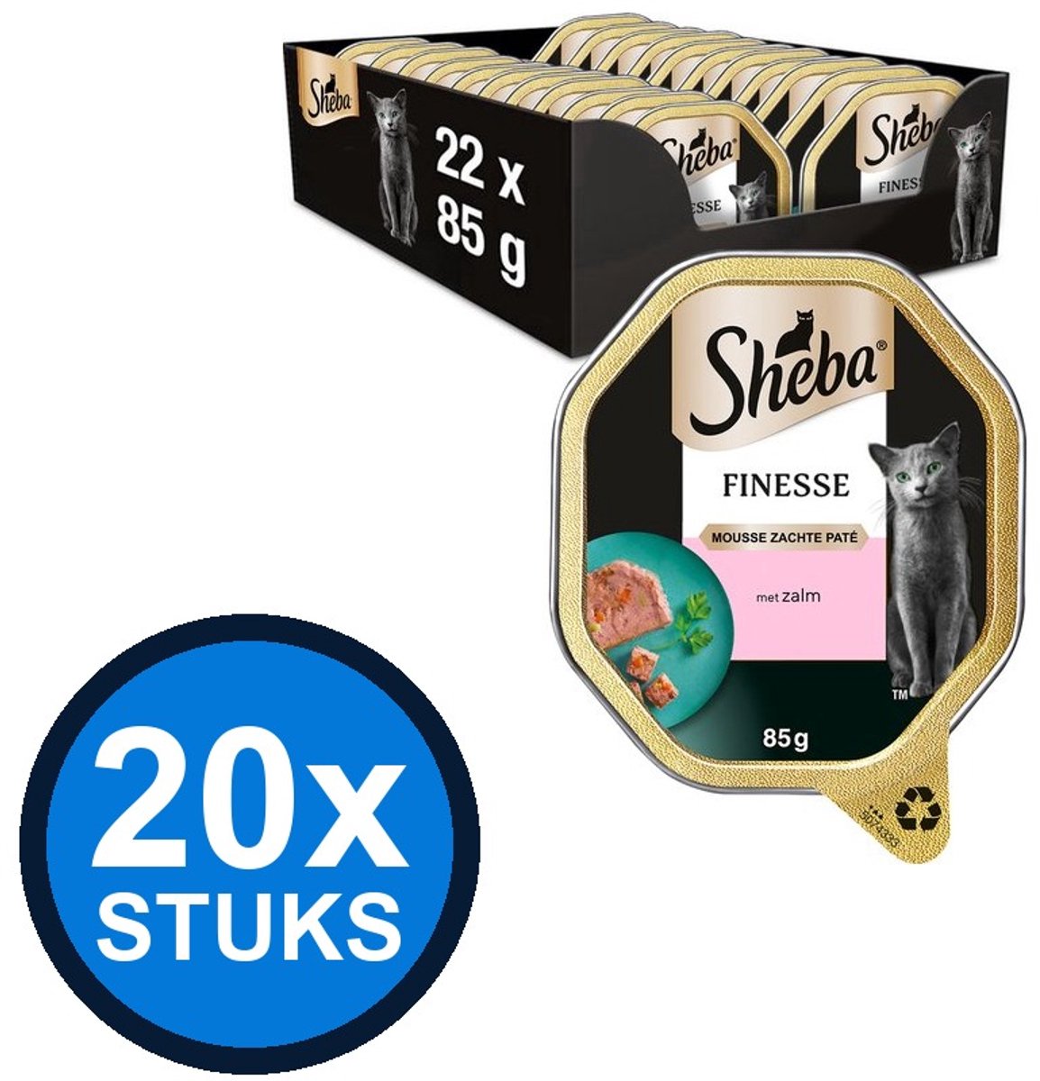 Sheba Sheba - Finesse Mousse Zalm - Kattenvoer Natvoer - 85g