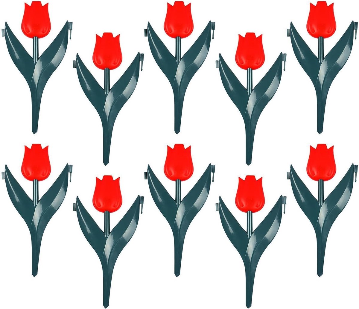 Bloembedrand 10 stuks - Decoratieve randen - Tuinieren en decoratie - Bloemvormig ontwerp - 30 x 25 cm - Rood
