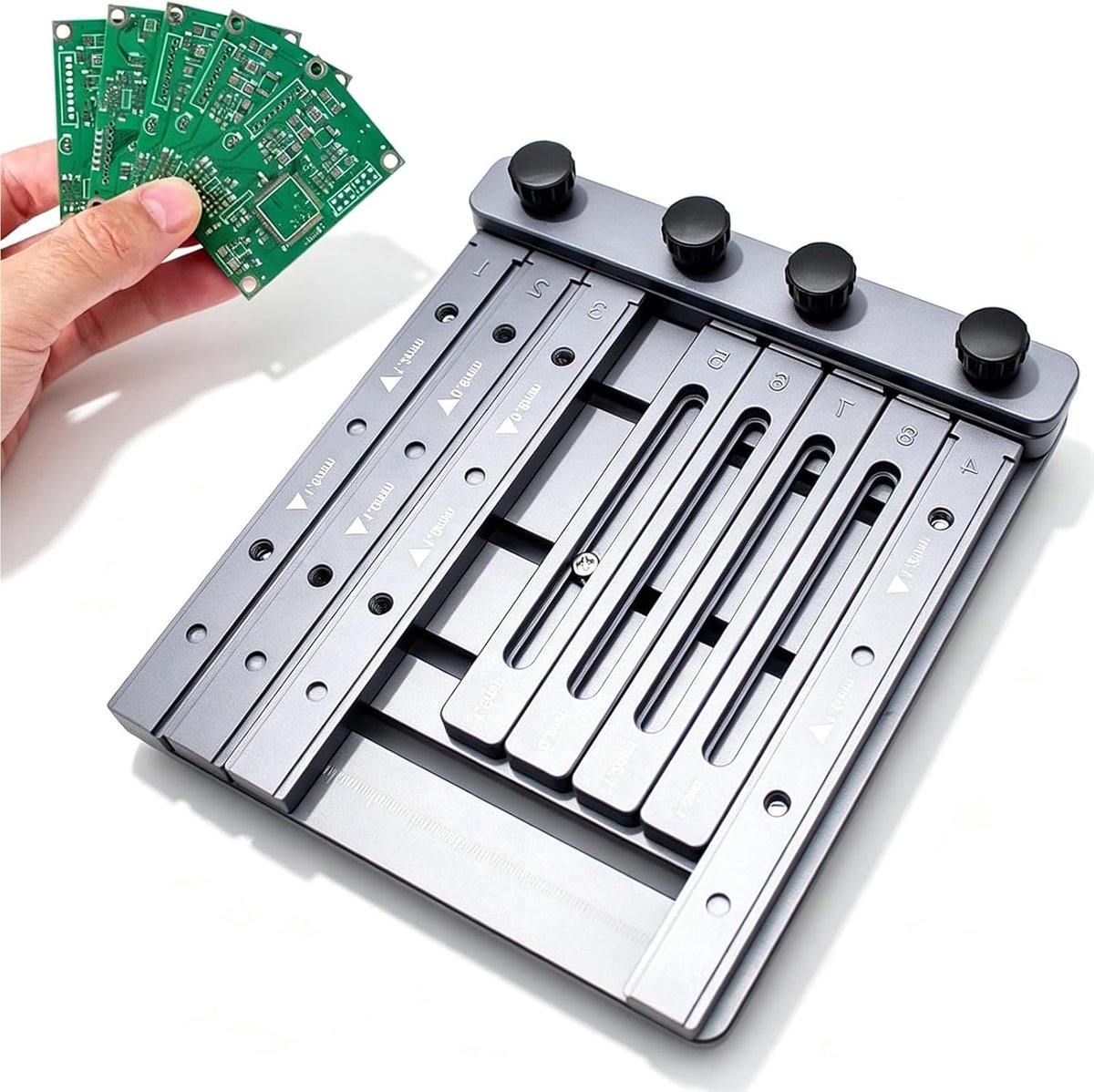Mini Soldeerprinter - Stencil Station - Nauwkeurig Printen - Dubbelzijdige Houder - 109x135 mm - Aluminium