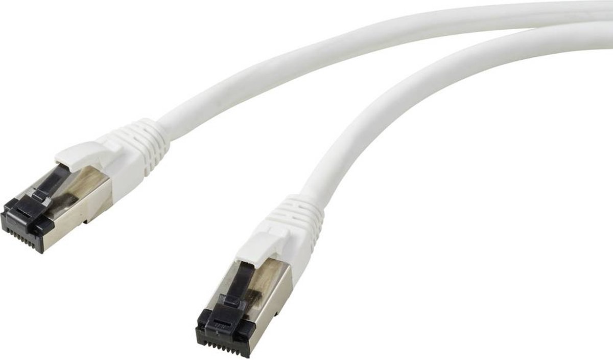 Renkforce RF-7106496 RJ45 Netwerk Netwerkkabel, patchkabel CAT 8.1 S/FTP 5.00 m Wit 1 stuk(s)