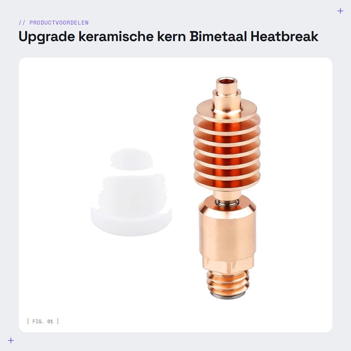 Dailygoods- Heatbreak Hoge Temperatuur - Bimetaal Buis - Keramische Kern - Compatibel met Phaetus Dragon Hotend V2 - Max. Extrusiestroom 45 mm3/s - 300 ℃ Temperatuur - 3D-printeronderdeel