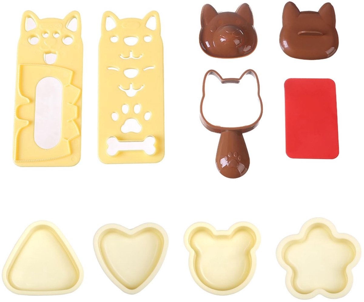 Dailygoods- Onigiri Mal - 10 Sushivormen - Antiaanbak - Duurzaam - Geschikt voor Nori Bladeren - Eenvoudig in Gebruik - Sushivorm