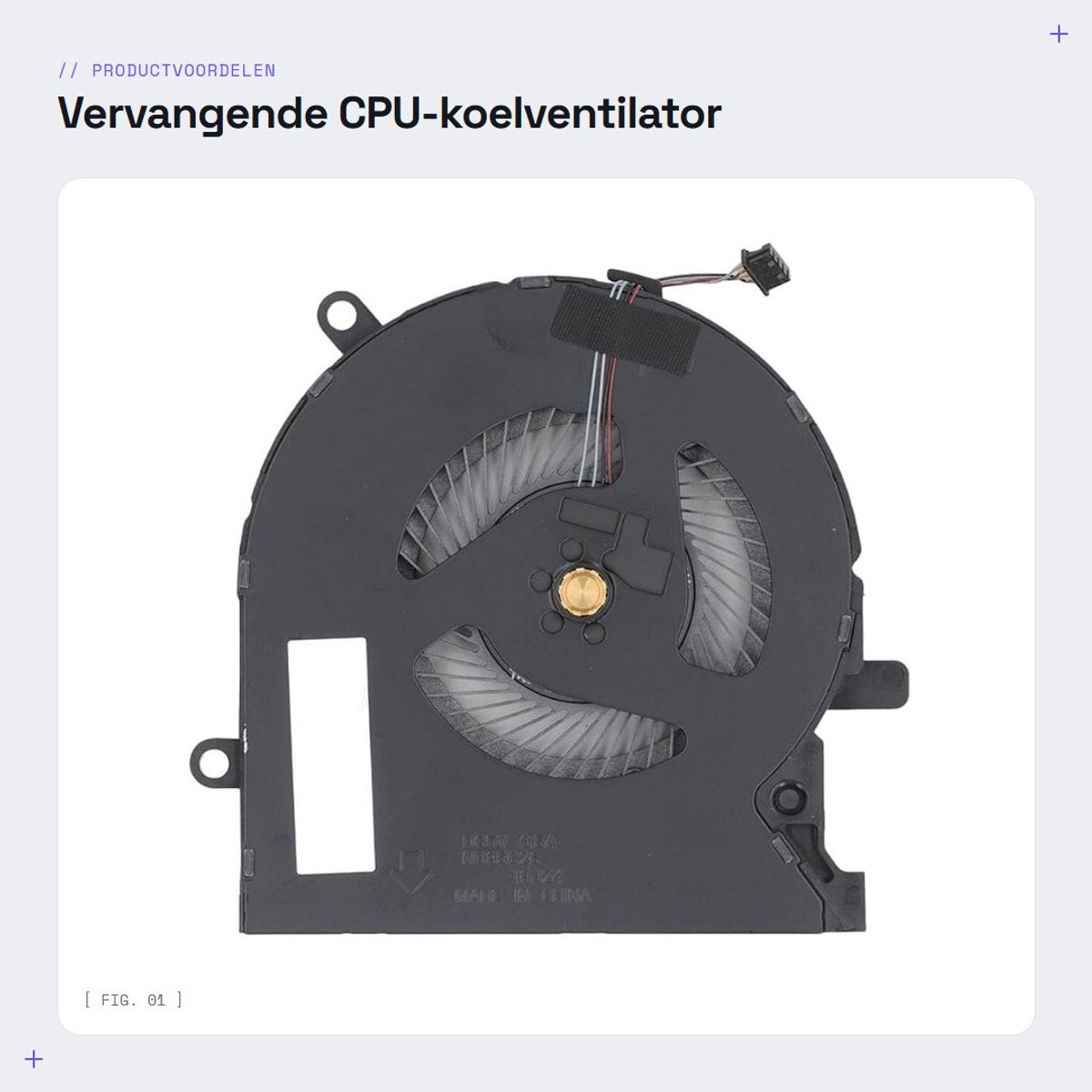 Dailygoody - Vervangende CPU-koelventilator - Laptopkoeling - Betrouwbare vervanging - 4-pins connector - Verbeterde warmteafvoer