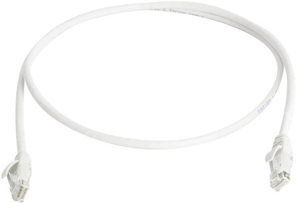 Telegärtner 100008522 RJ45 Netwerkkabel, patchkabel CAT 6 3.0 m Wit Vlambestendig, Met anti-kniktule 1 stuk(s)