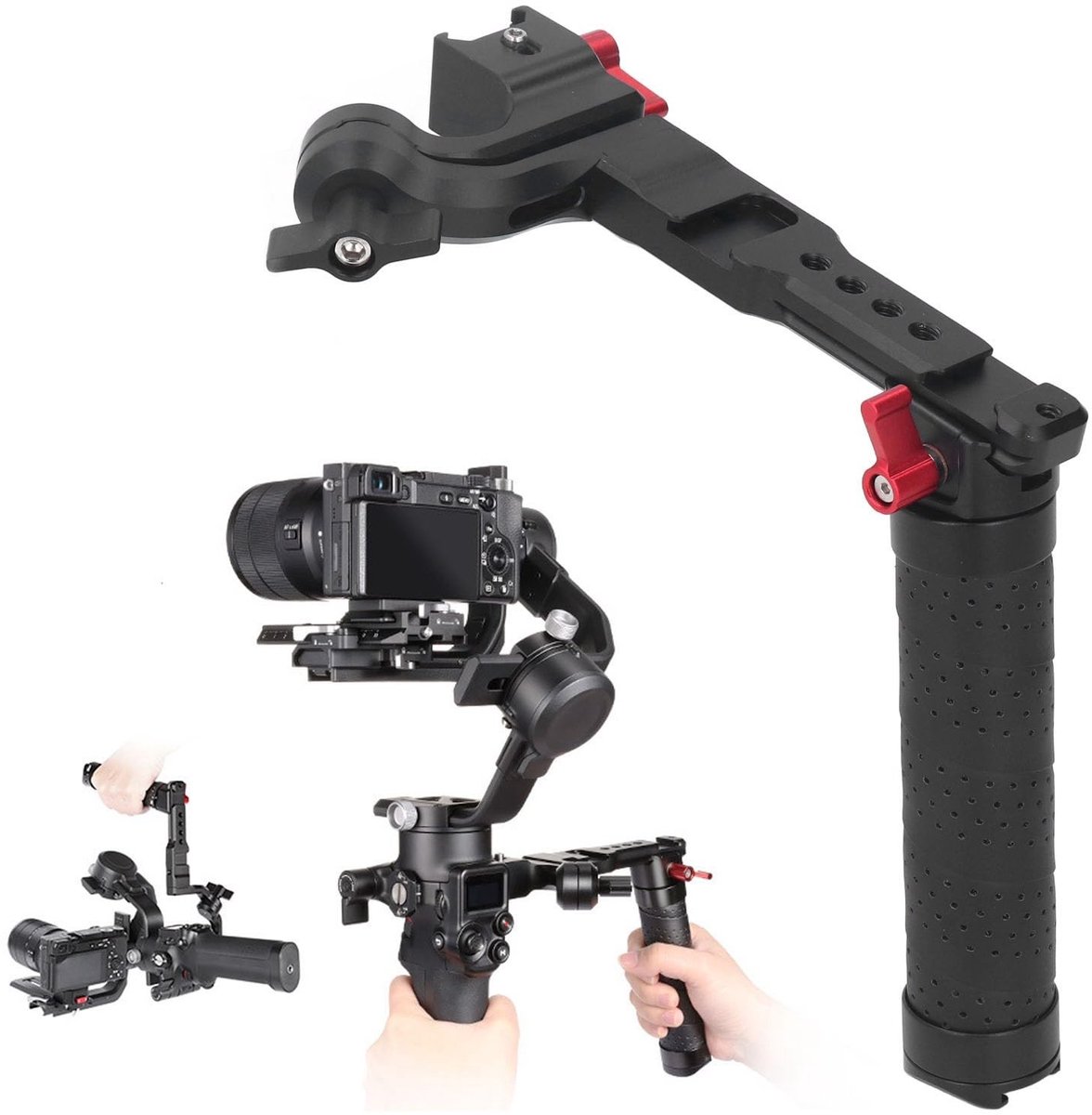 Dailygoods- Camerastabilisator Opvouwbaar - Verstelbare Slingerhandgreep - Gimbal-draaggreep - Meerdere Uitbreidingsinterfaces - Geschikt voor RS2/RS3 Mini