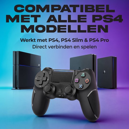 Smartify Controller V2 - Draadloos voor PS4 - Zwart - 10 uur