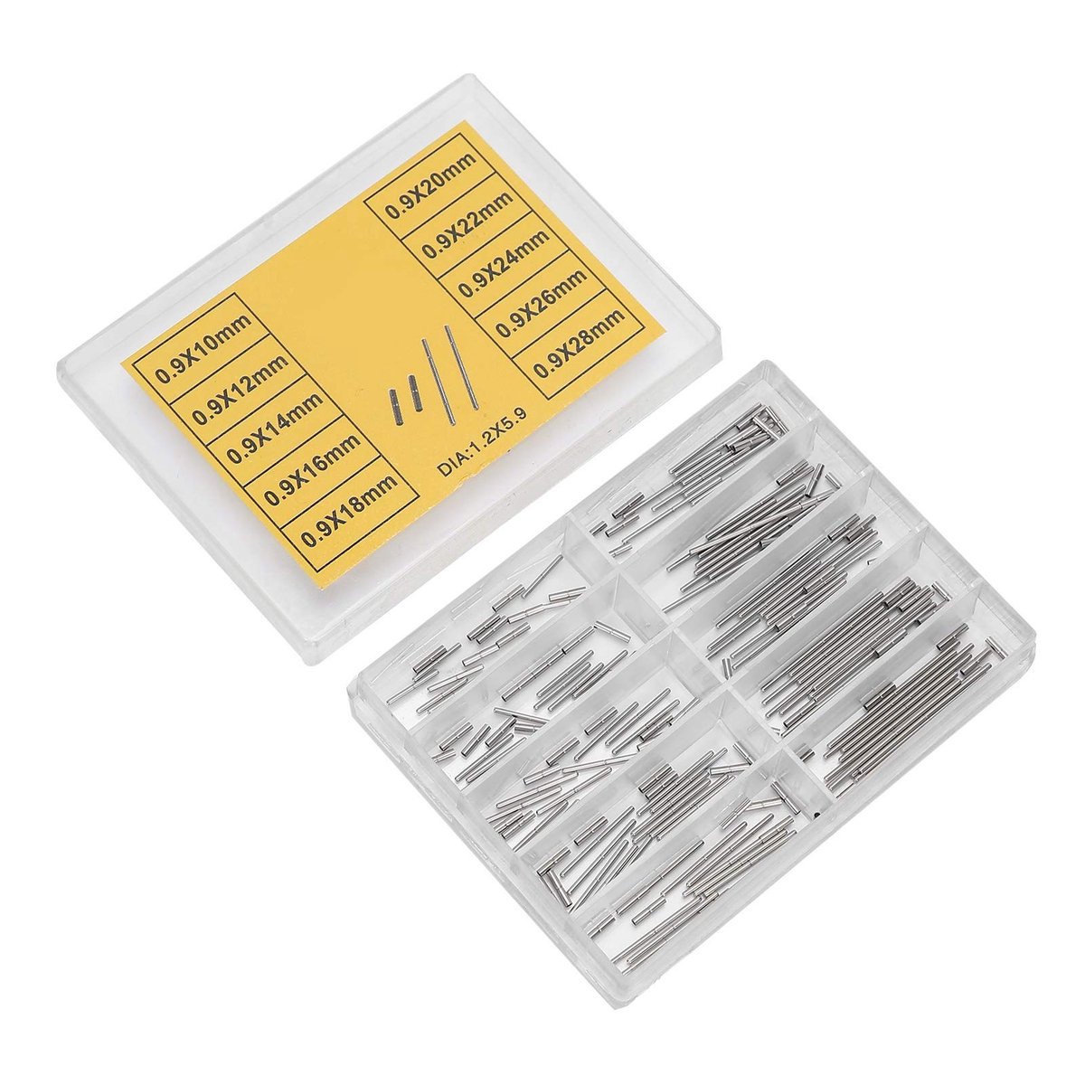 Dailygoods- Horlogeband - 24 Stuks Buizen Pinnen - Staal - 10/12/14/16/18/20/22/24/26/28 mm - Accessoire Voor Horlogemaker - 100% Gloednieuw - Horloge Pins