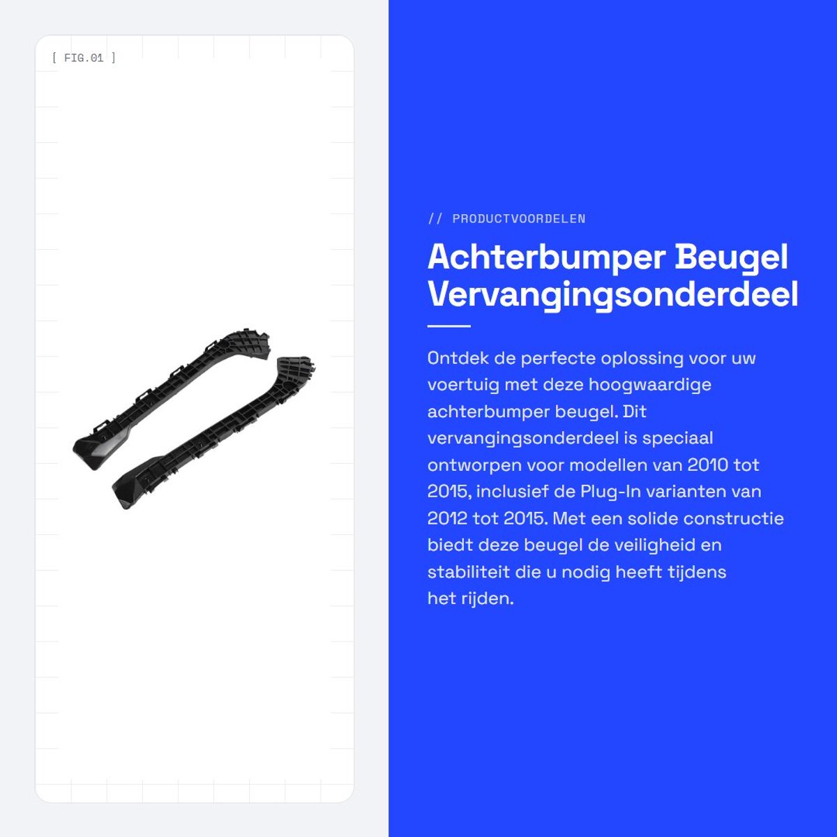 Dailygoods- Achterbumper Beugel Vervanging 2010-2015 - Links/Rechts Beugel - Veiligheid Verhoogend - Hoge Sterkte - Koele Stijl - Onderdeelnummer 5257647020 - Bumpersteun