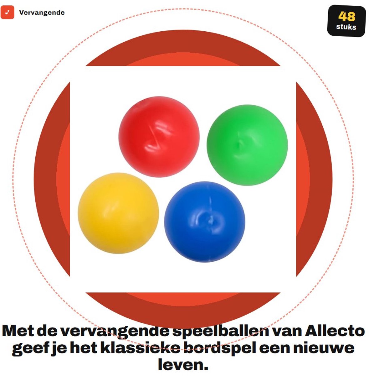 Dailygoods- Speelballen Vervangend 4-Pack - Kunststof - Slijtvast - Duurzaam - Geschikt voor Bordspel - Compatibel met Hungry Hungry Hippos - Speelgoedballen
