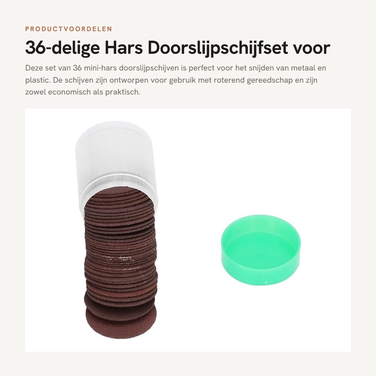 Dailygoods- Doorslijpschijfset 36 Stuks - Hars Doorslijpschijven - Snijden van Metaal/Plastic - Mini-doorslijpschijven - Hoogwaardig Materiaal - Lange Levensduur - Snijschijven