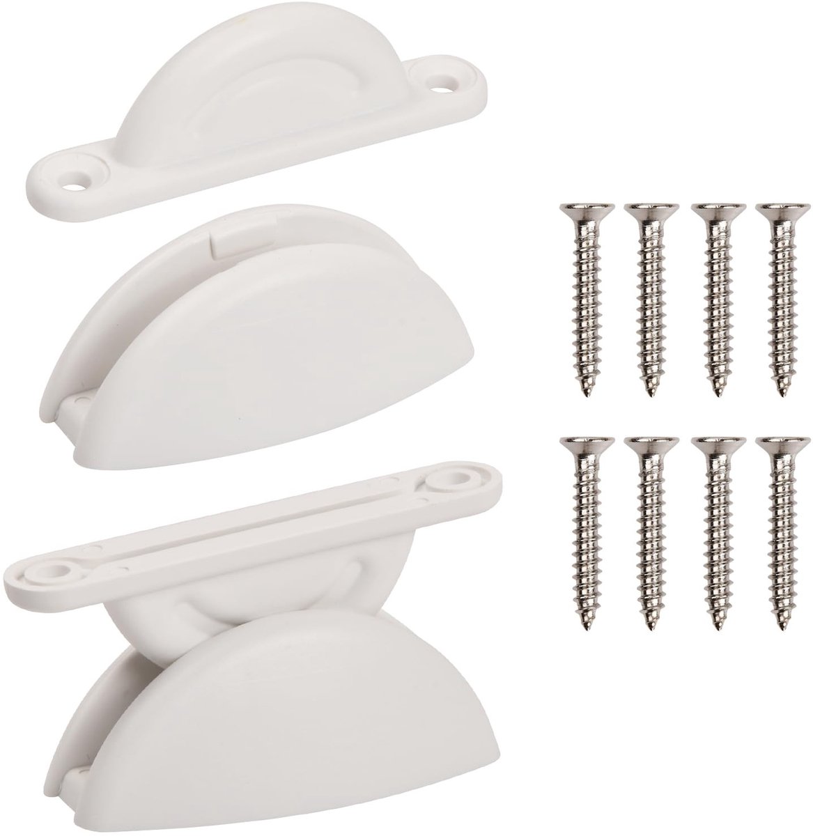 Dailygoods - Deurvergrendeling voor Camper en Caravan - Nylon Deurstopper - 2 Stuks Wit