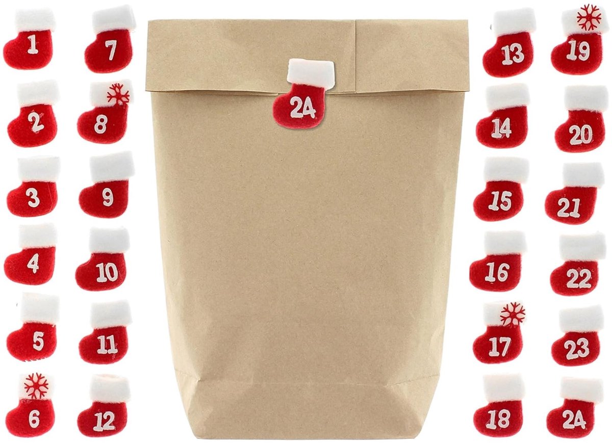 Dailygoods- Kraftpapieren Zakken 24 Stuks - 17 x 27 cm - Kruisbodem - Cadeauzakjes - Inpakzakjes - Natuurbruin - 1-laags