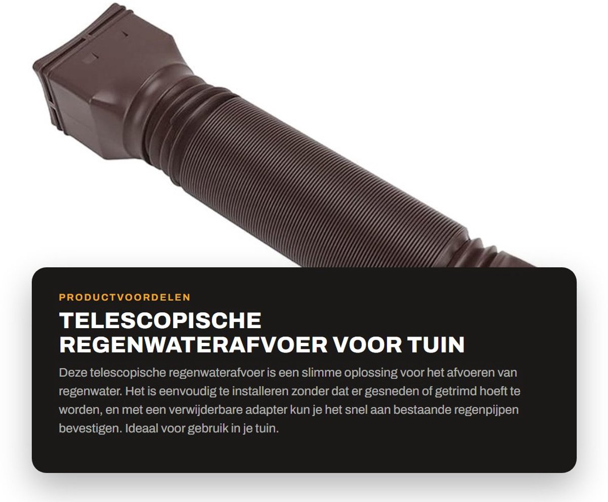 Dailygoods - Telescopische Regenwaterafvoer voor Tuin met Eenvoudige Installatie